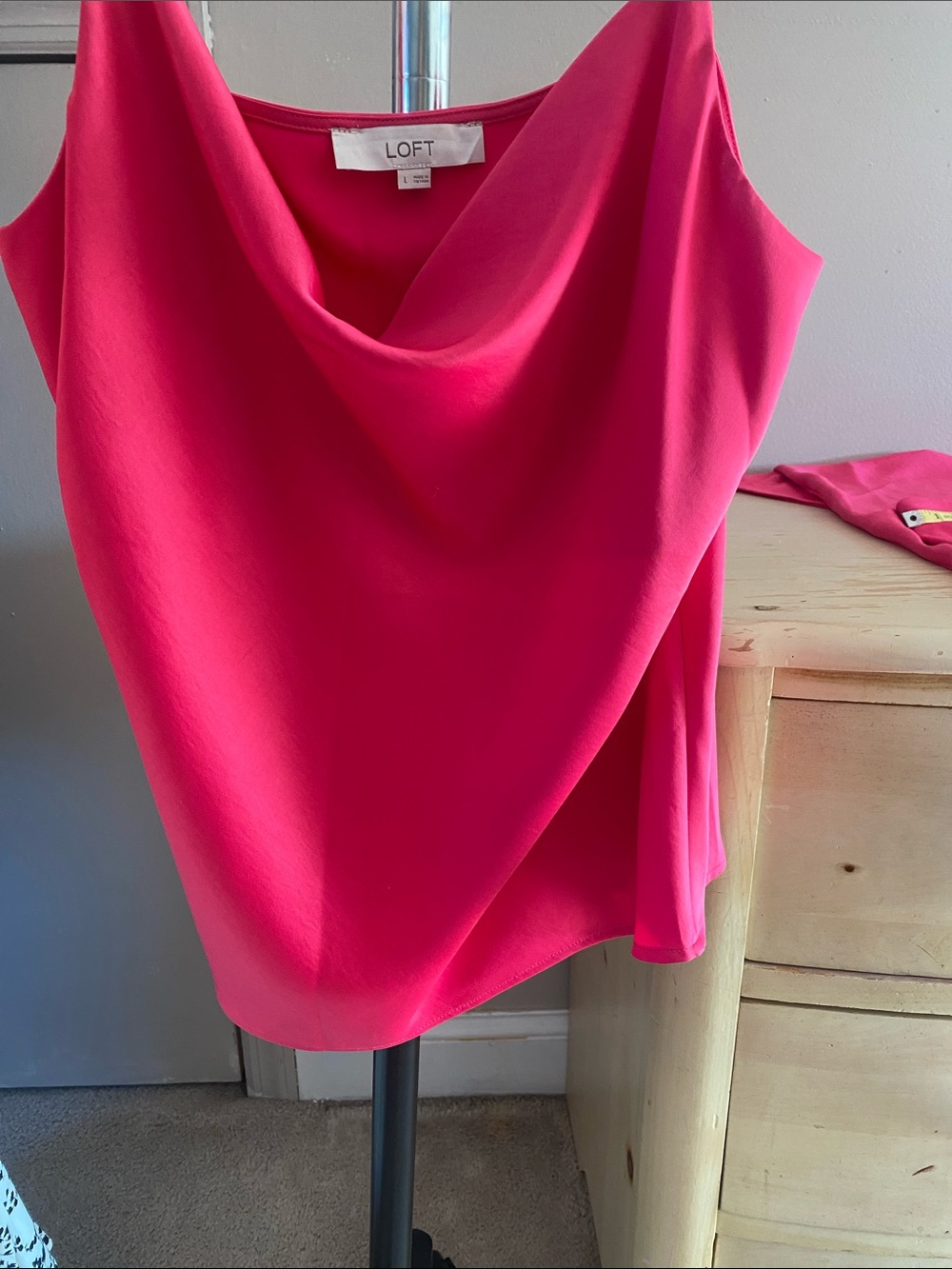 LOFT Hot Pink Cowl Neck Sleeveless Blouse